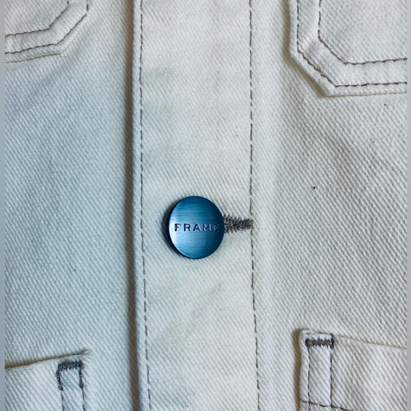 FRAME STRETCH DENIM CARPENTER JACKET IN OFF WHITE/IVORY - Picture 4 of 5